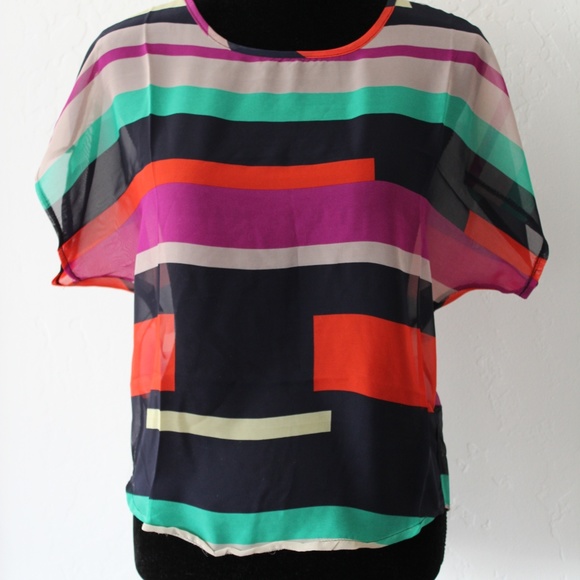 🆕 Striped Chiffon Blouse - Picture 2 of 8